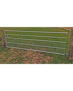 12' Metal Field Gate Half Mesh 5 Rail Galvd C/W Gate Eyes Spring Bolt