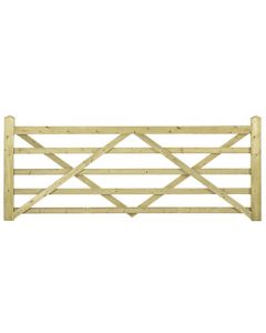 Forester 10' Wide Green Softwood Treated 5 Bar PAR Gate Universal