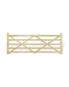 Forester 12' Wide Green Softwood Treated 5 Bar PAR Gate Universal