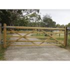 Somerset 9' Wide Green Softwood Treated 5 Bar PAR Gate L/H